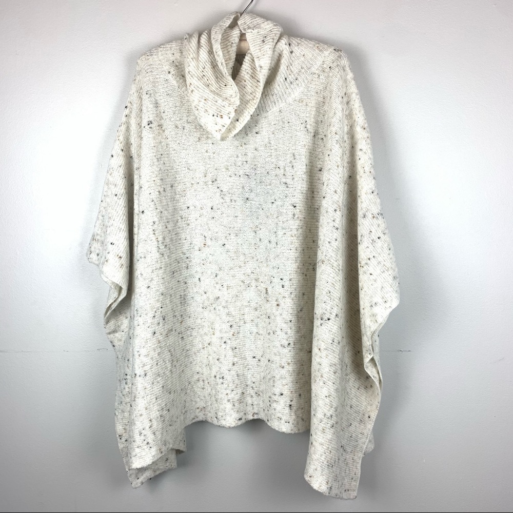 Moon & Madison Cowl Neck Poncho Sweater Beige M